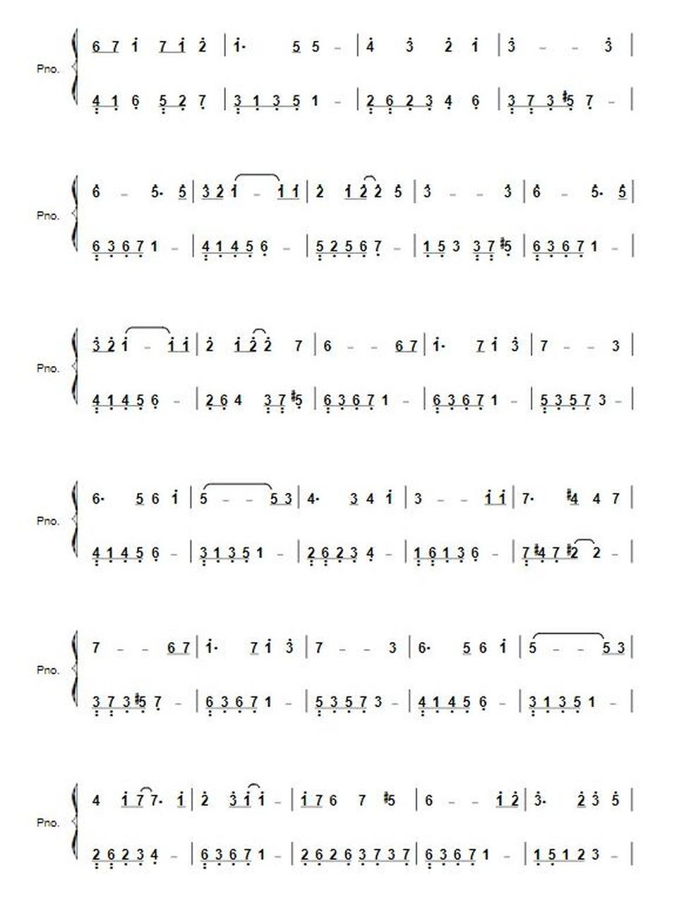 《天空之城》钢琴简谱分享~ 城市的上空不是天空而是深蓝色平静的浩渺