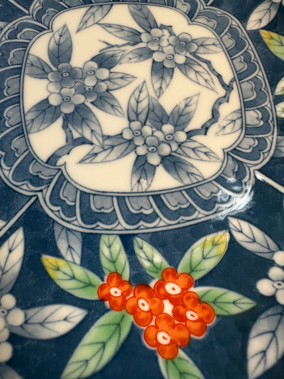 非常少见漂亮的桂花画片,釉上彩部分为手绘