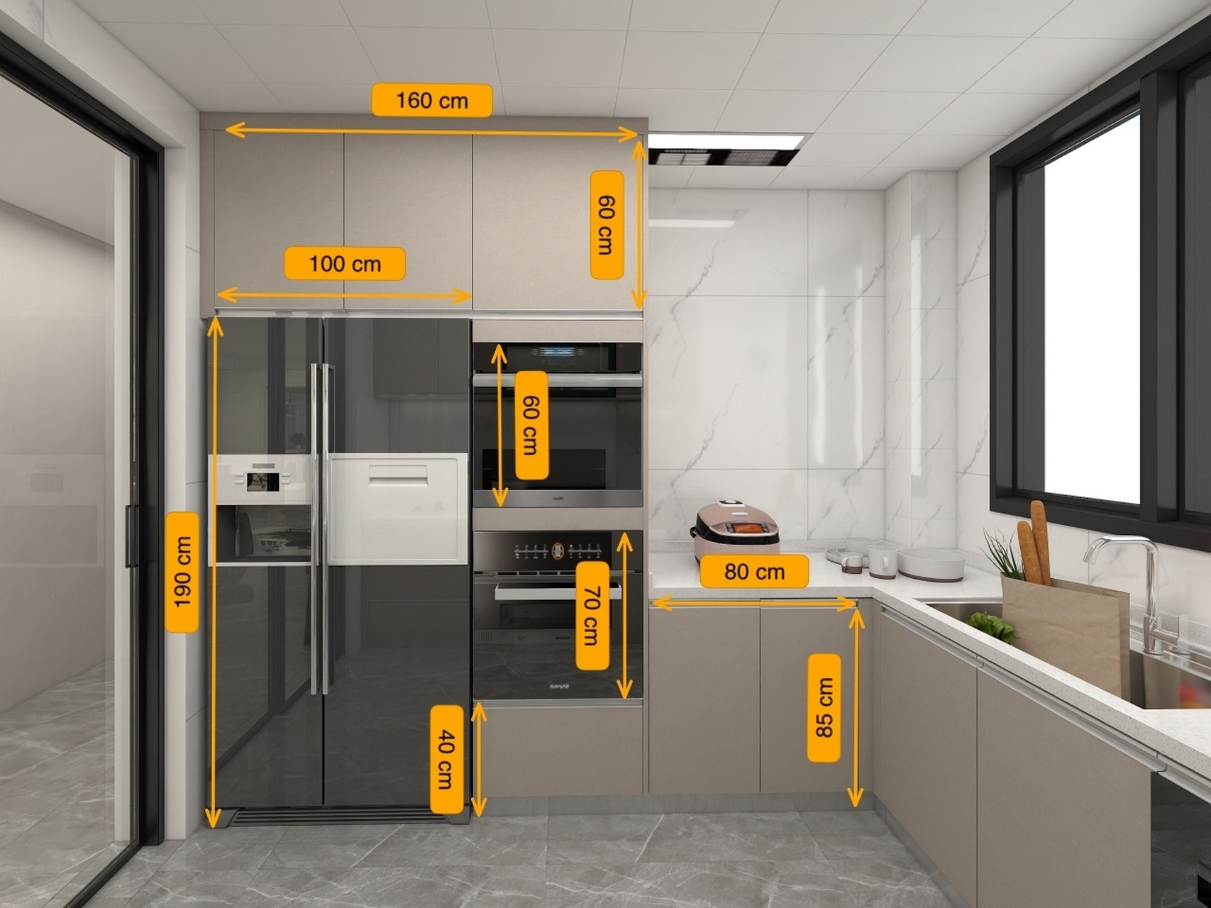 干货 | u型厨房定制攻略,尺寸布局一篇搞定 :后台还