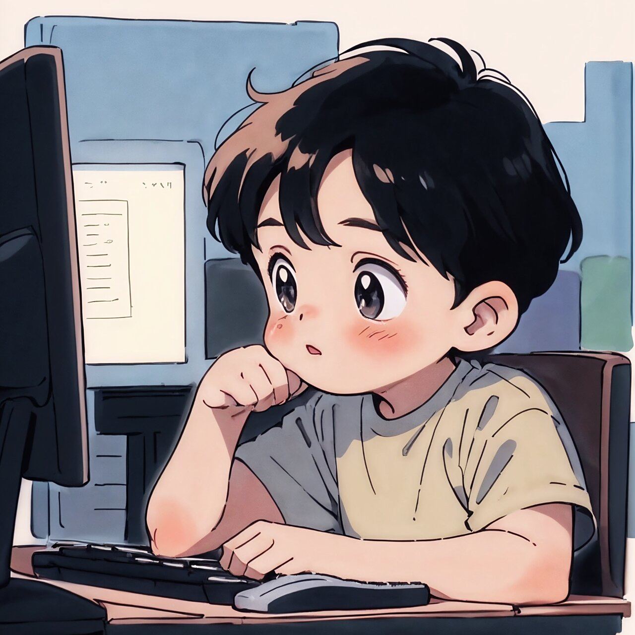 打工人 | 情侣头像 |像极了上班时的你 打工的一天又开始了,一上班就