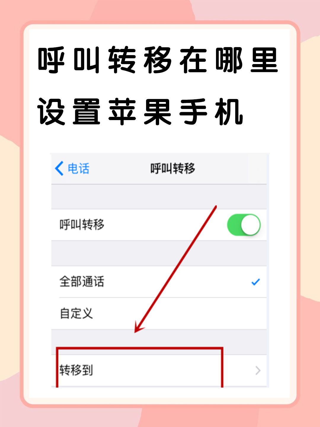 呼叫转移在哪里设置苹果手机