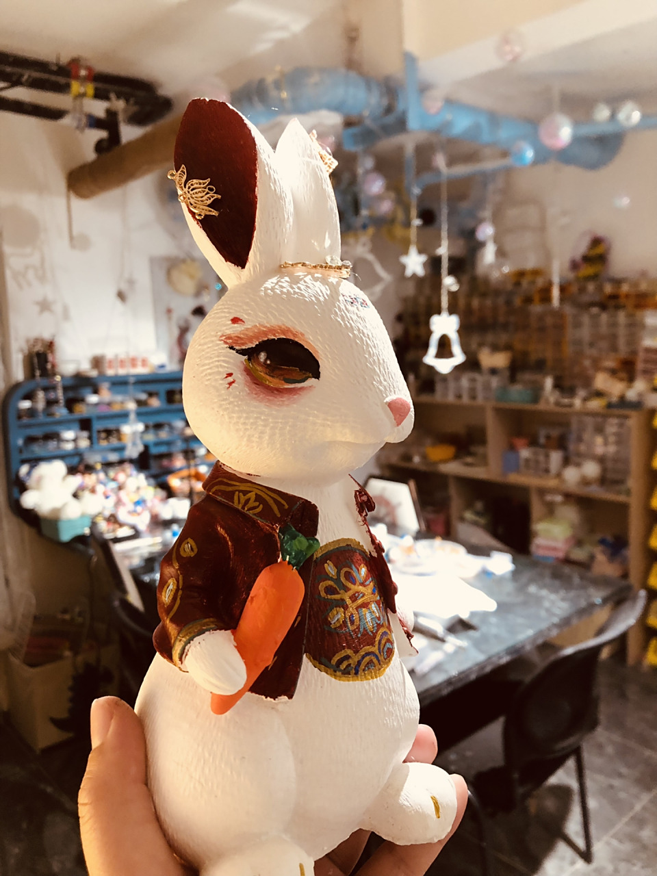 荣成|diy石膏娃娃新年福兔 彼得兔石膏娃娃涂色   和姐妹男票除了看