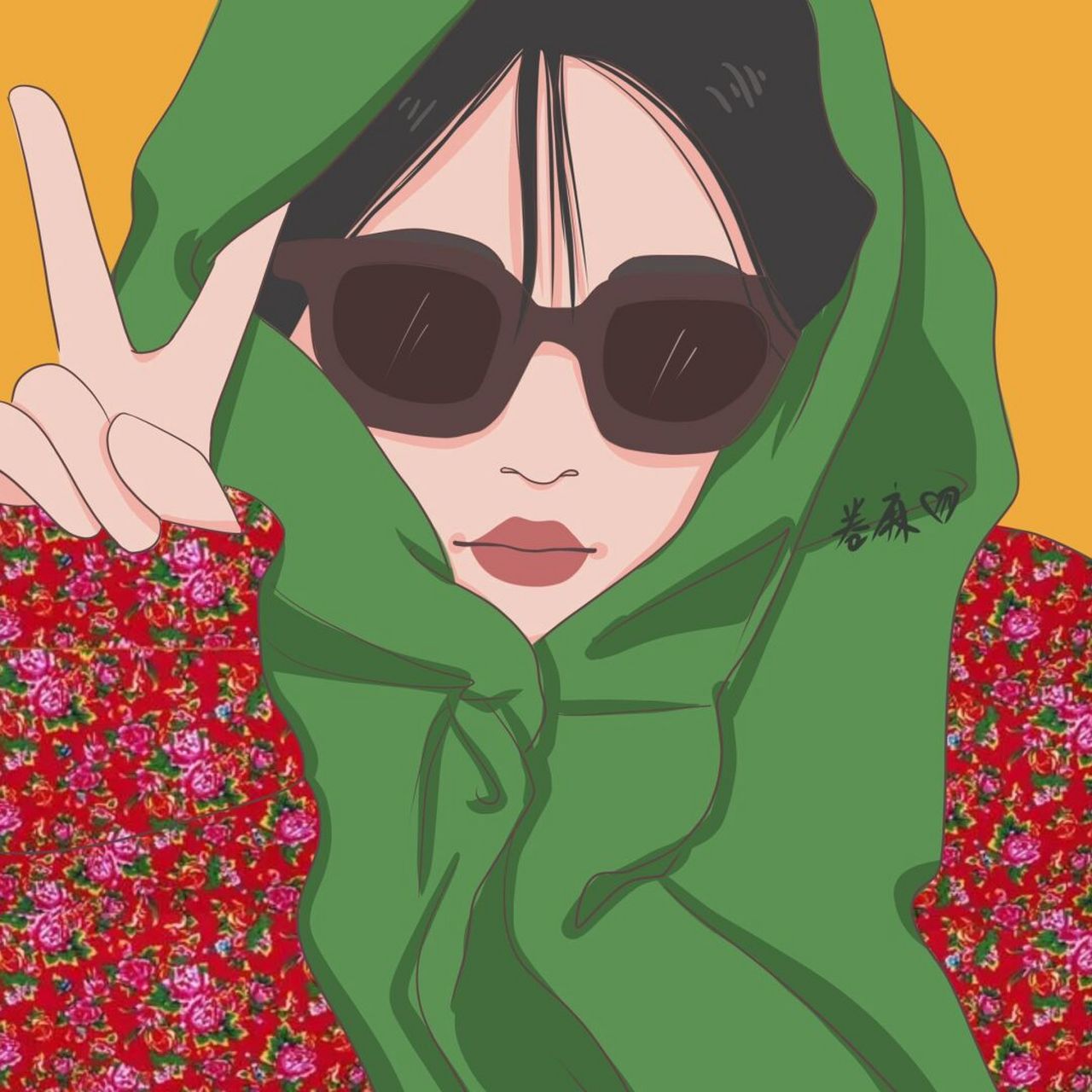 插画 | 头像 | 比耶709915的东北大棉袄头像 图片92二改92