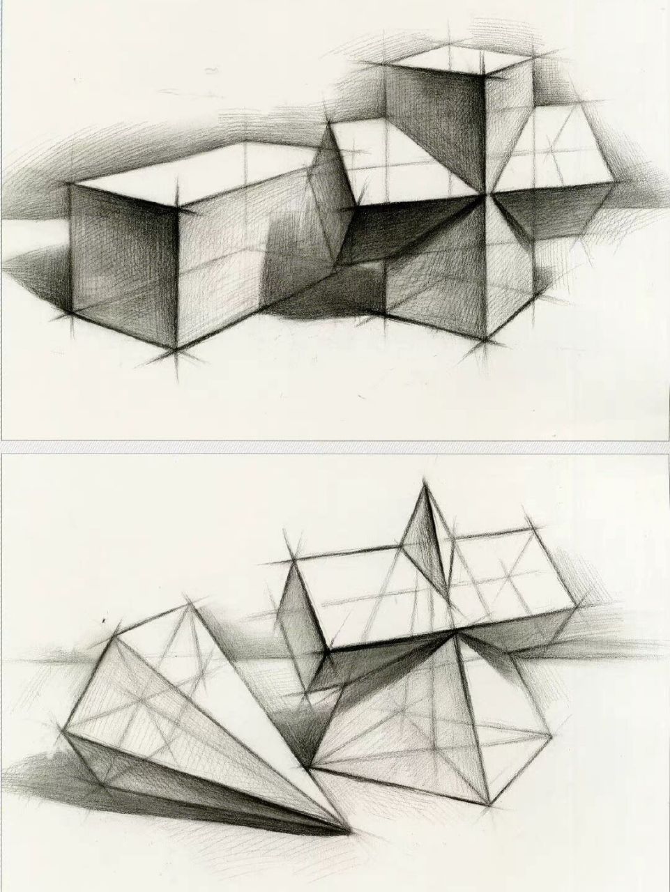 学素描必须收藏的干货/石膏几何体结构素描 刚入门的童鞋可以先学石膏