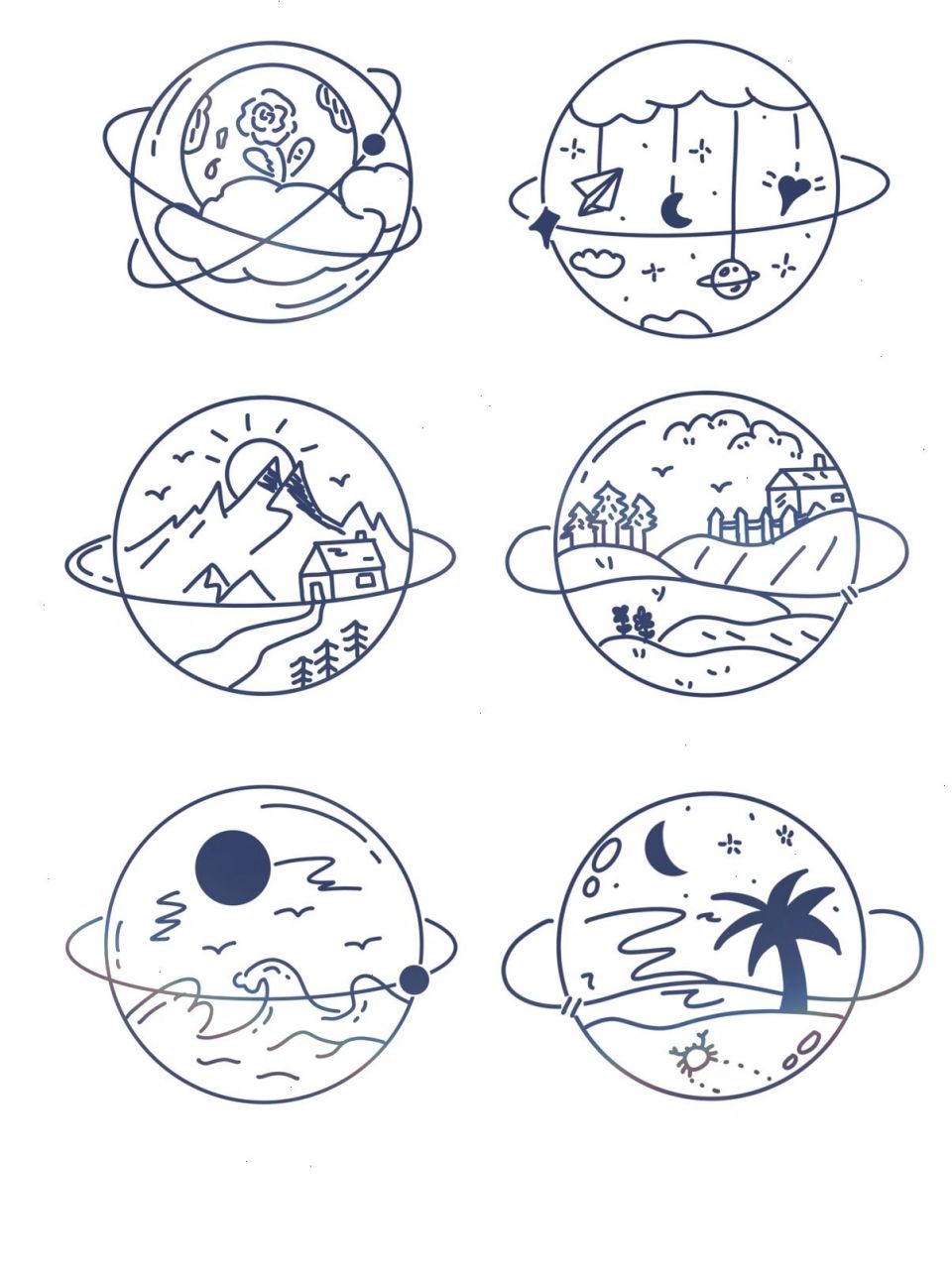 各种星球的简笔画法图片