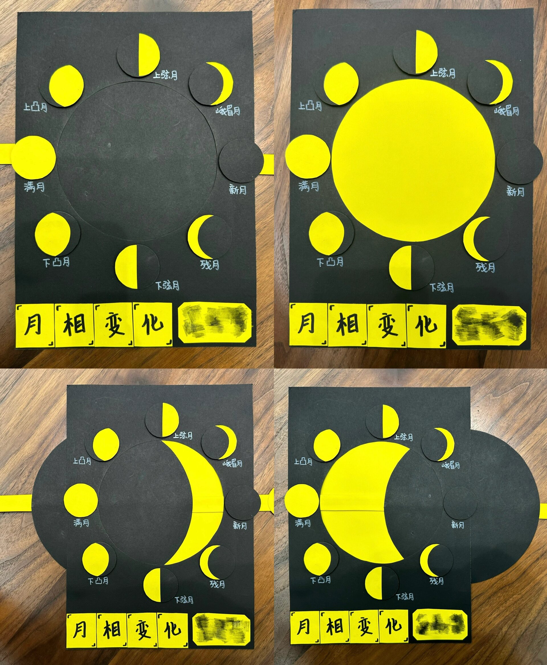 小学科学作业～自制月相变化图999597919290