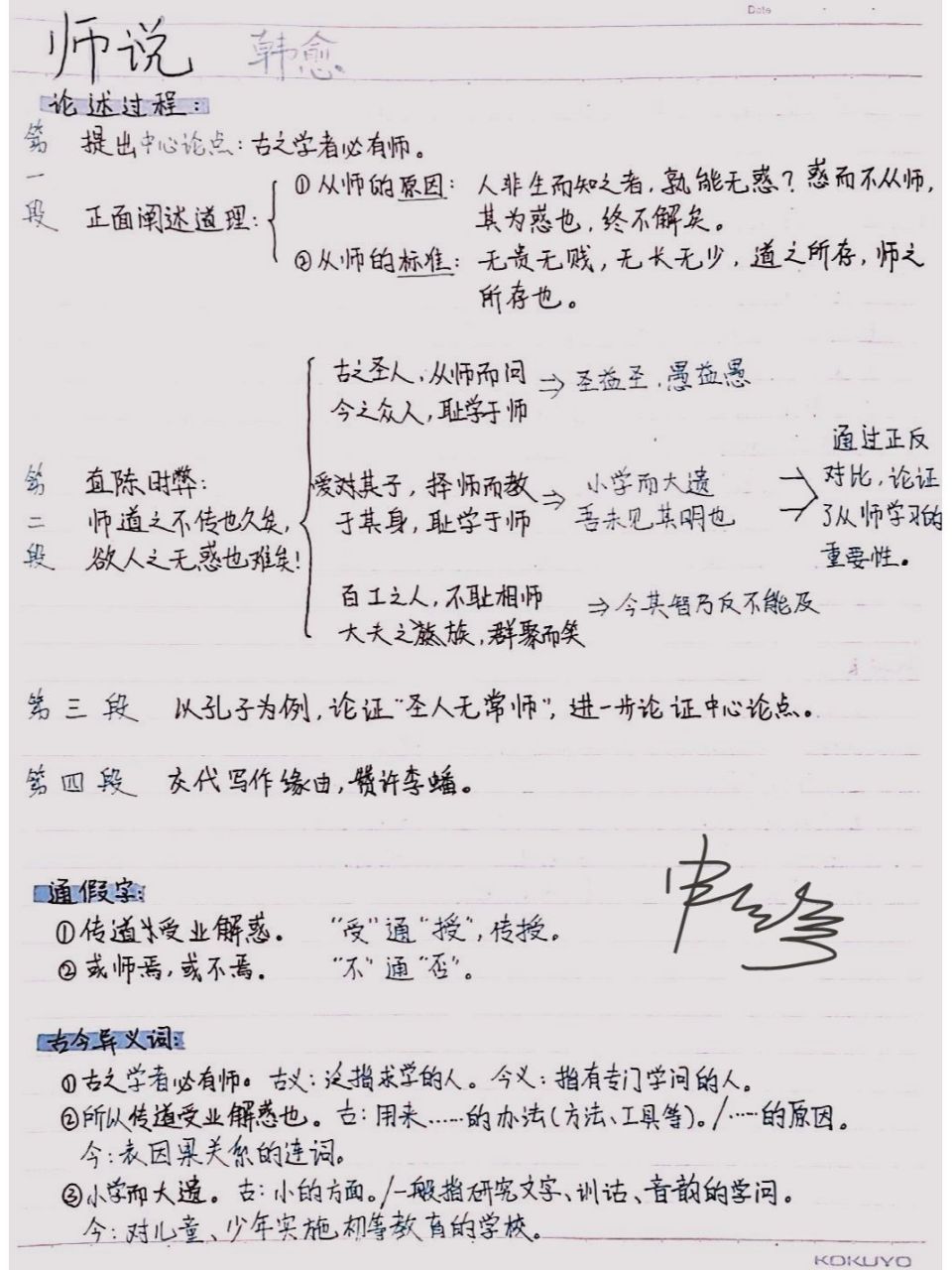 《师说》笔记7815    希望能帮助到你