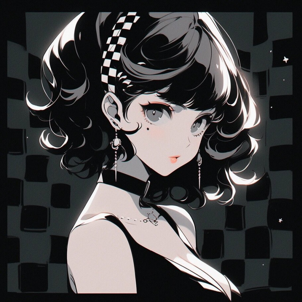 黑白女生头像|超飒简约风