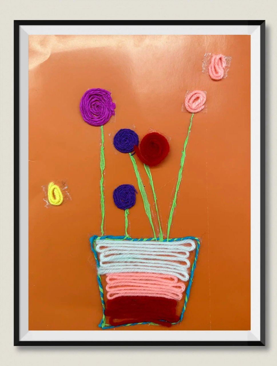 儿童创意美术|彩线贴画