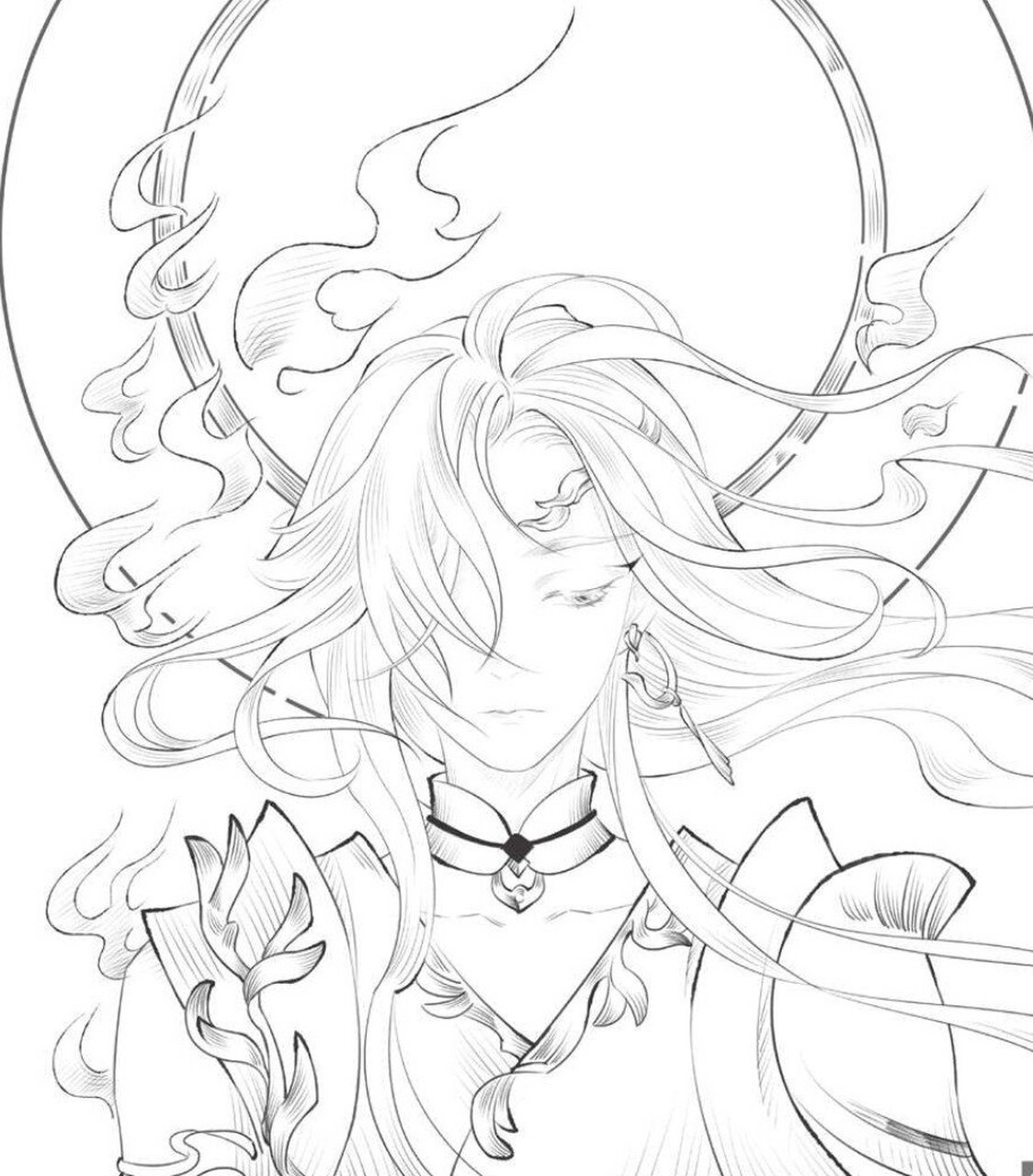 插画学习分享|古风人物手绘线稿素材 《盛世蓝颜》古风美男漫画线描