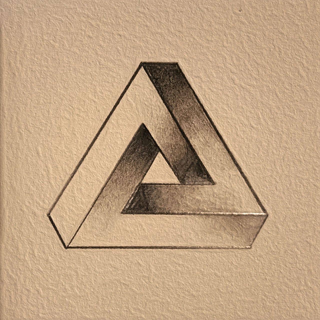 立体三角形绘画步骤 步骤为自创,纯属娱乐 若有更简便方法可以评论