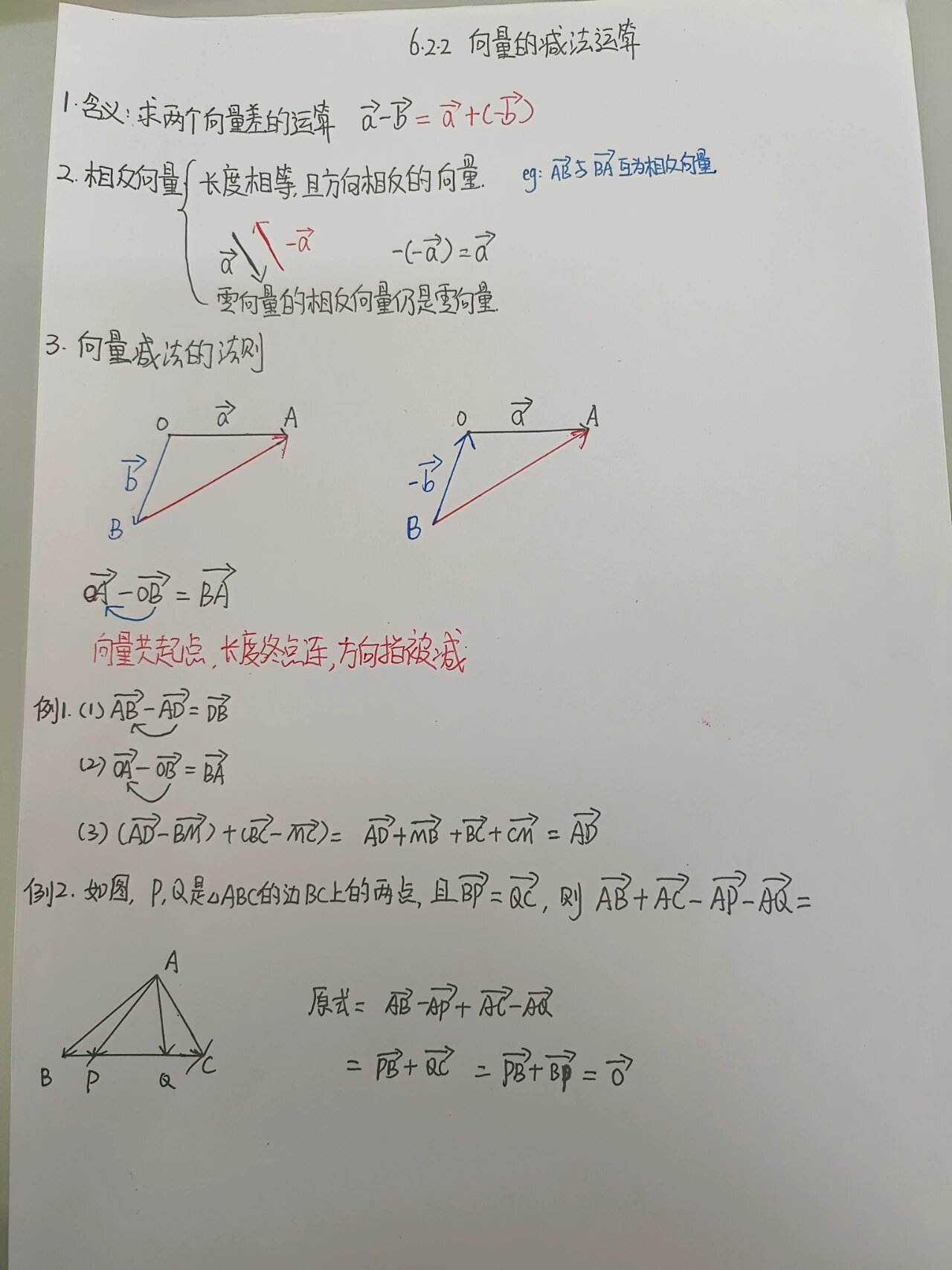 向量加减公式画图