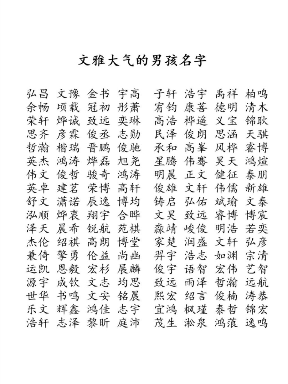 好听的男生名字图片