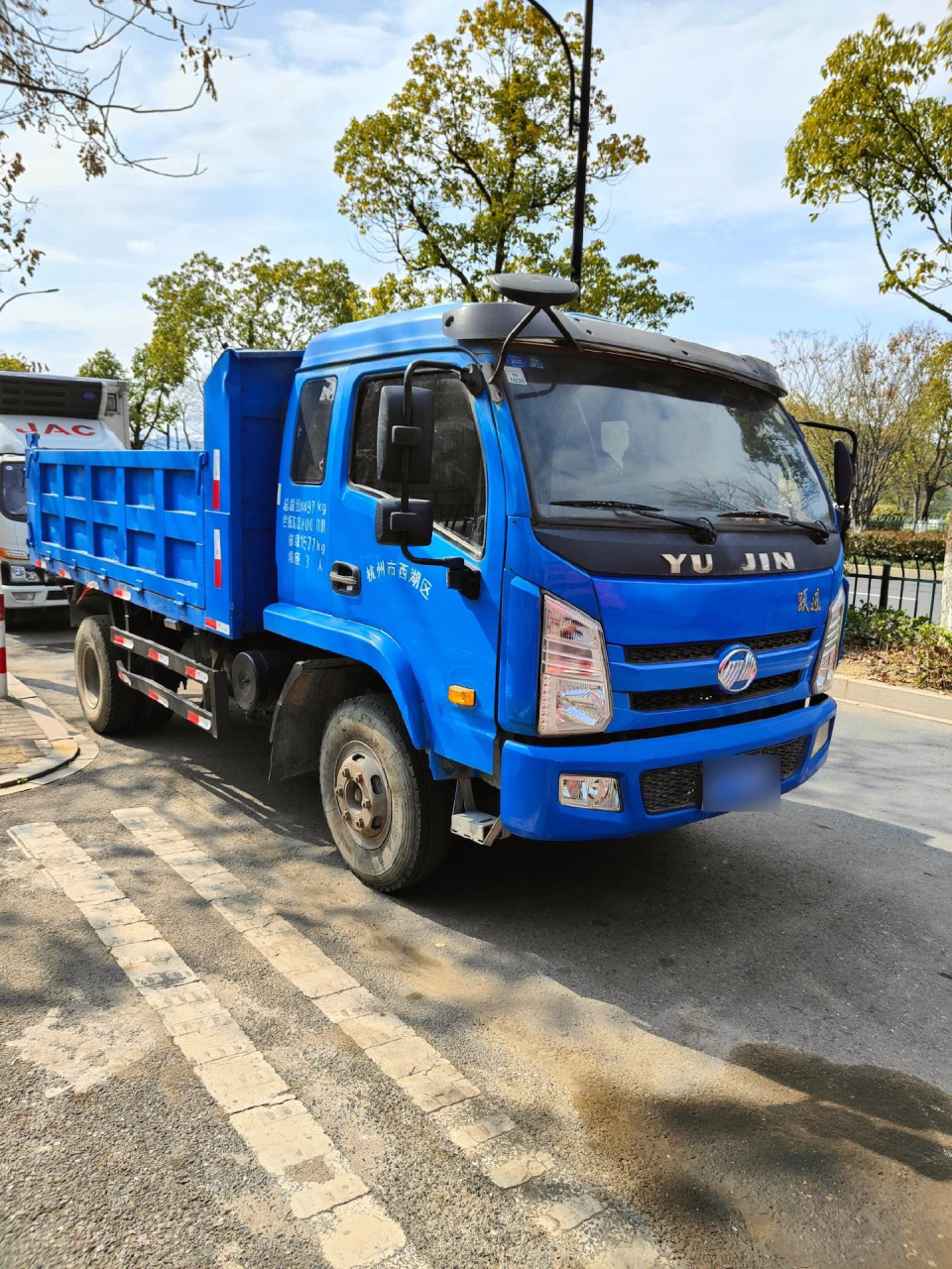 浙a蓝牌自卸车,杭州蓝牌自卸车.2019年3月,个人户,3.8米大厢,8.25r16