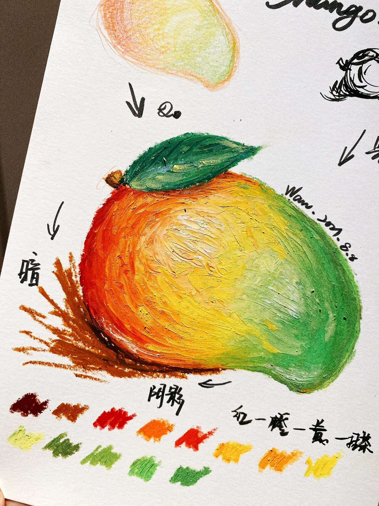 油画棒|基础入门课09小芒果03课件36615附过程 油画棒基础