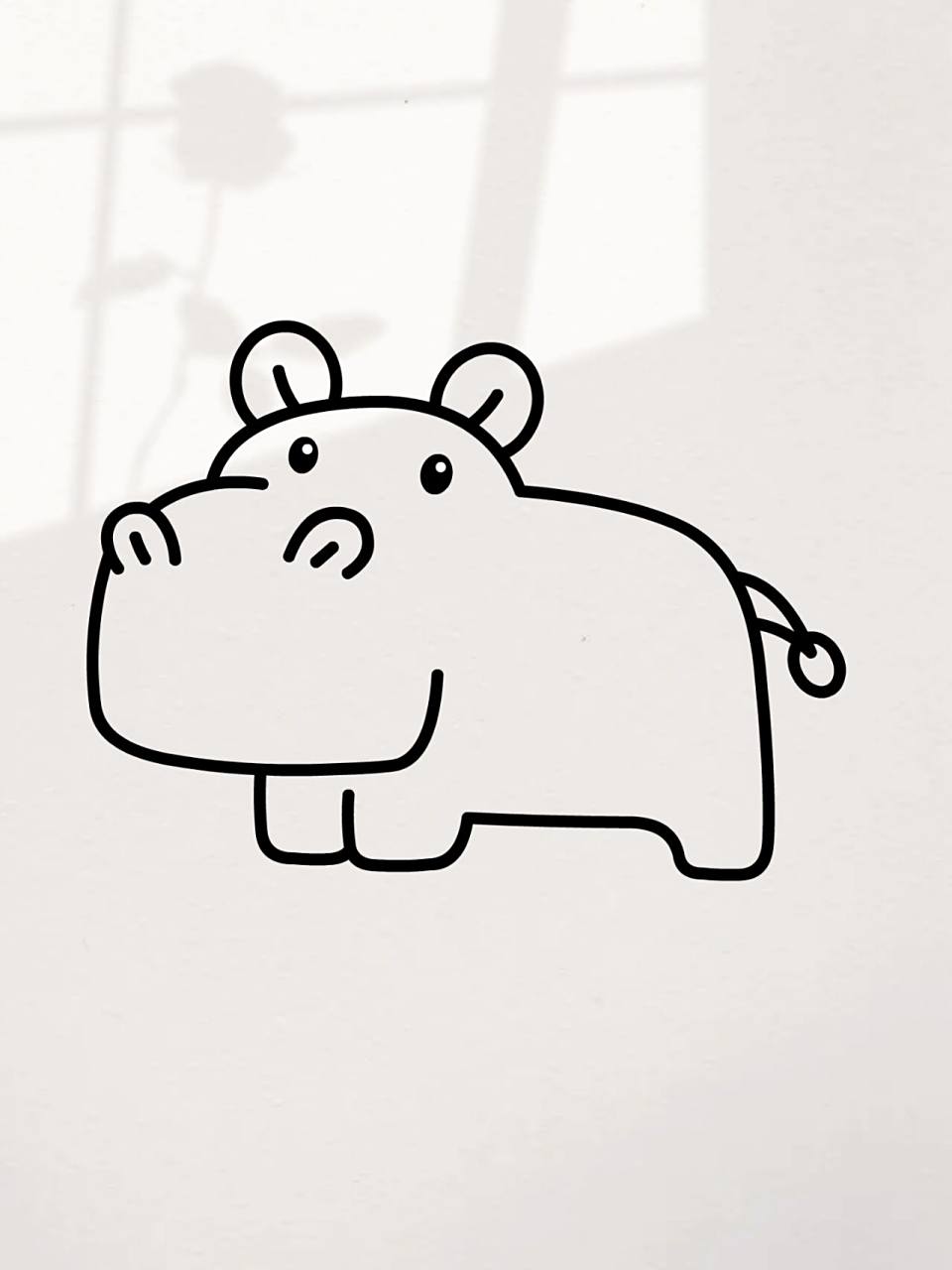 教你画小河马简笔画