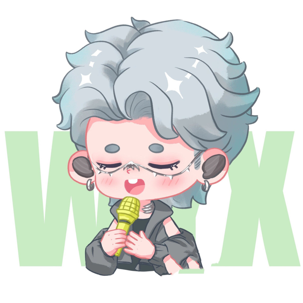 白毛糊糊 王栎鑫q版头像 糊糊这个造型真的让人眼前一亮哇!