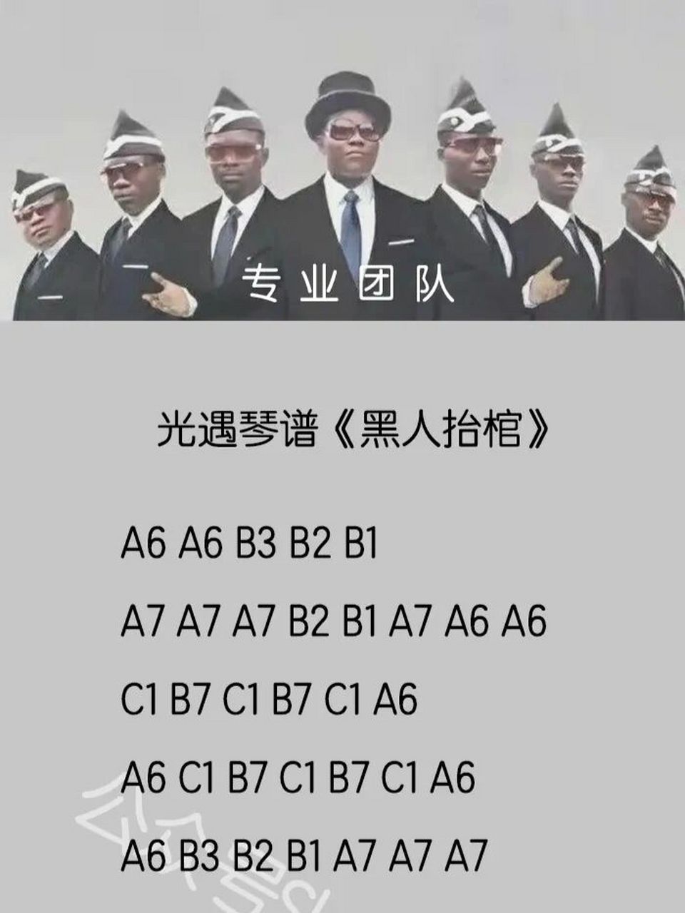 光遇琴谱《黑人抬棺》 光遇琴谱《黑人抬棺》 	 推荐弹奏乐器:竖琴