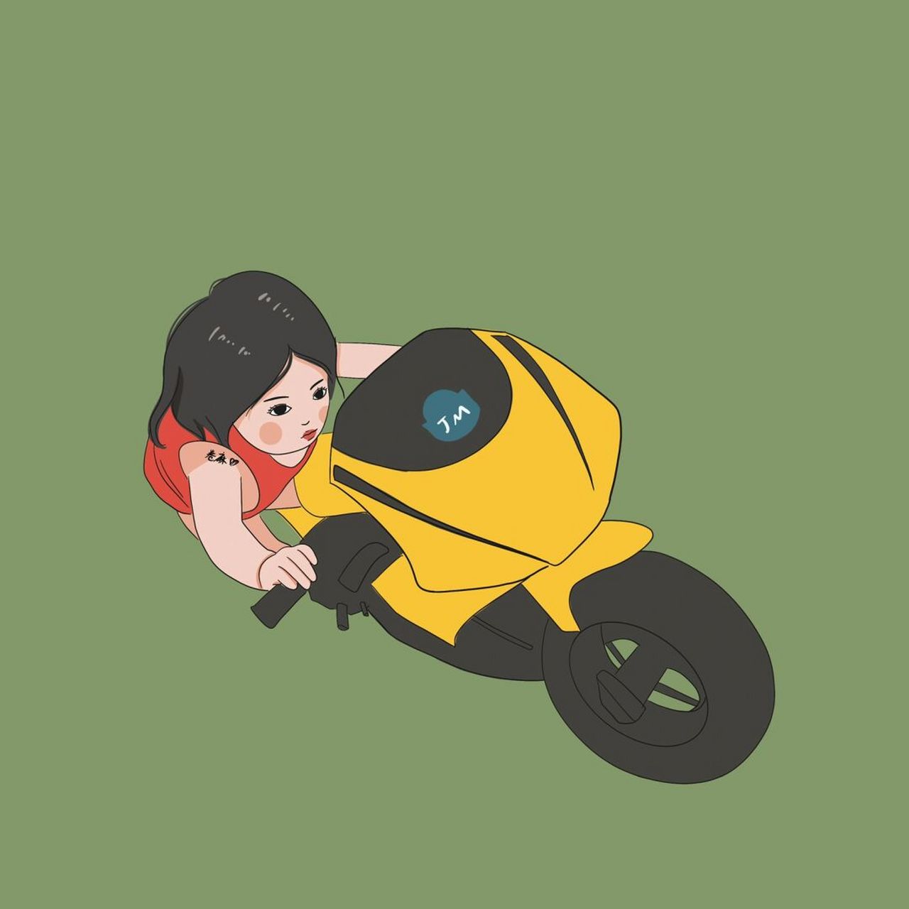 插画 | 头像 | 是机车女孩呀～ 图片92二改92商用92去签名 搬运