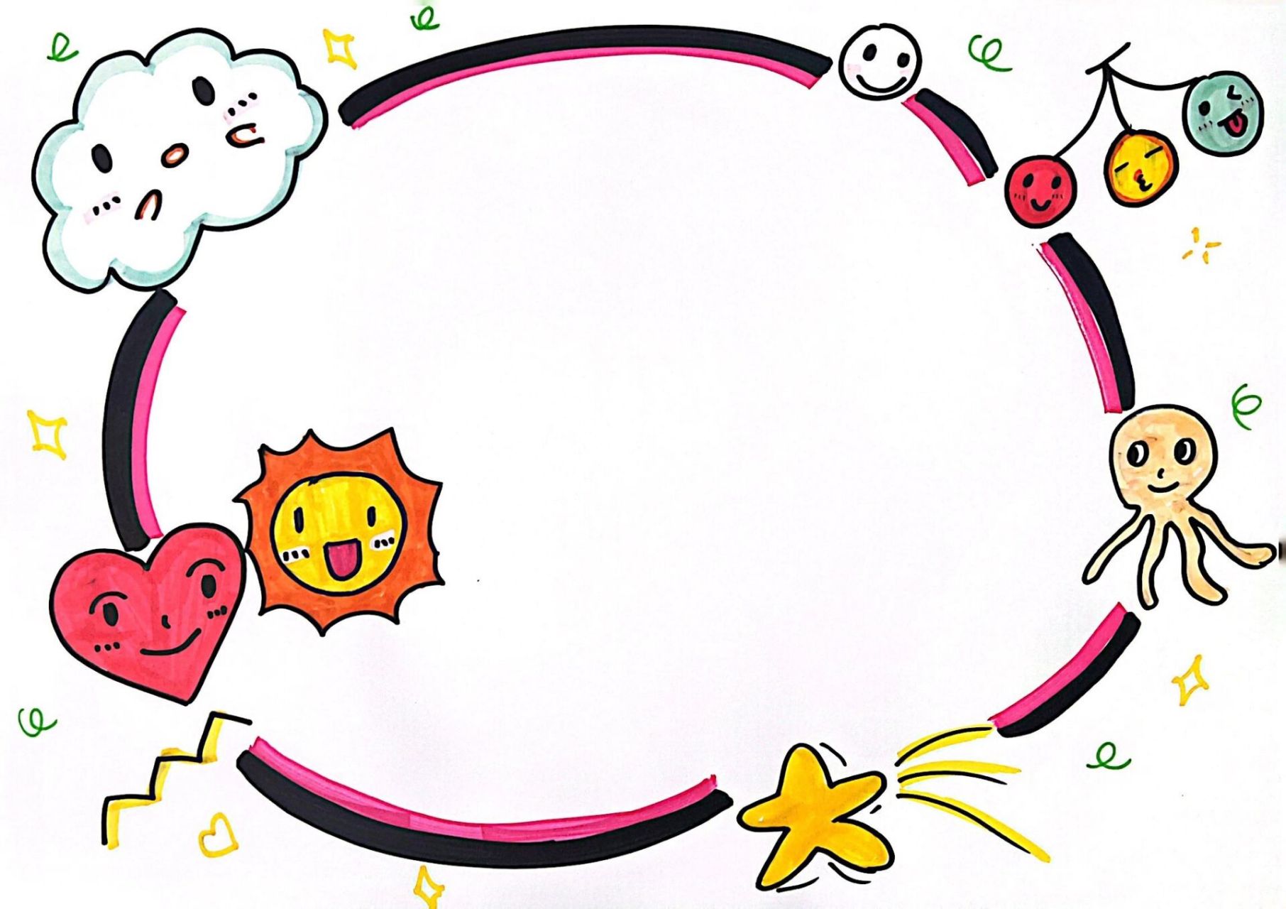 幼儿园美术作品集封面(2) 图片中使用的是a3纸画的 图案简单可直接