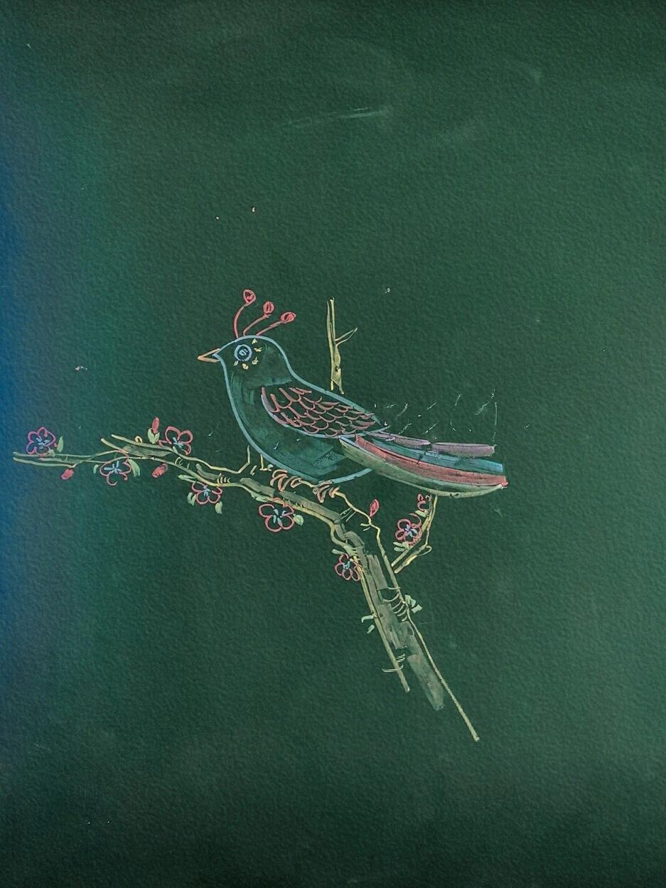 粉笔画——小鸟