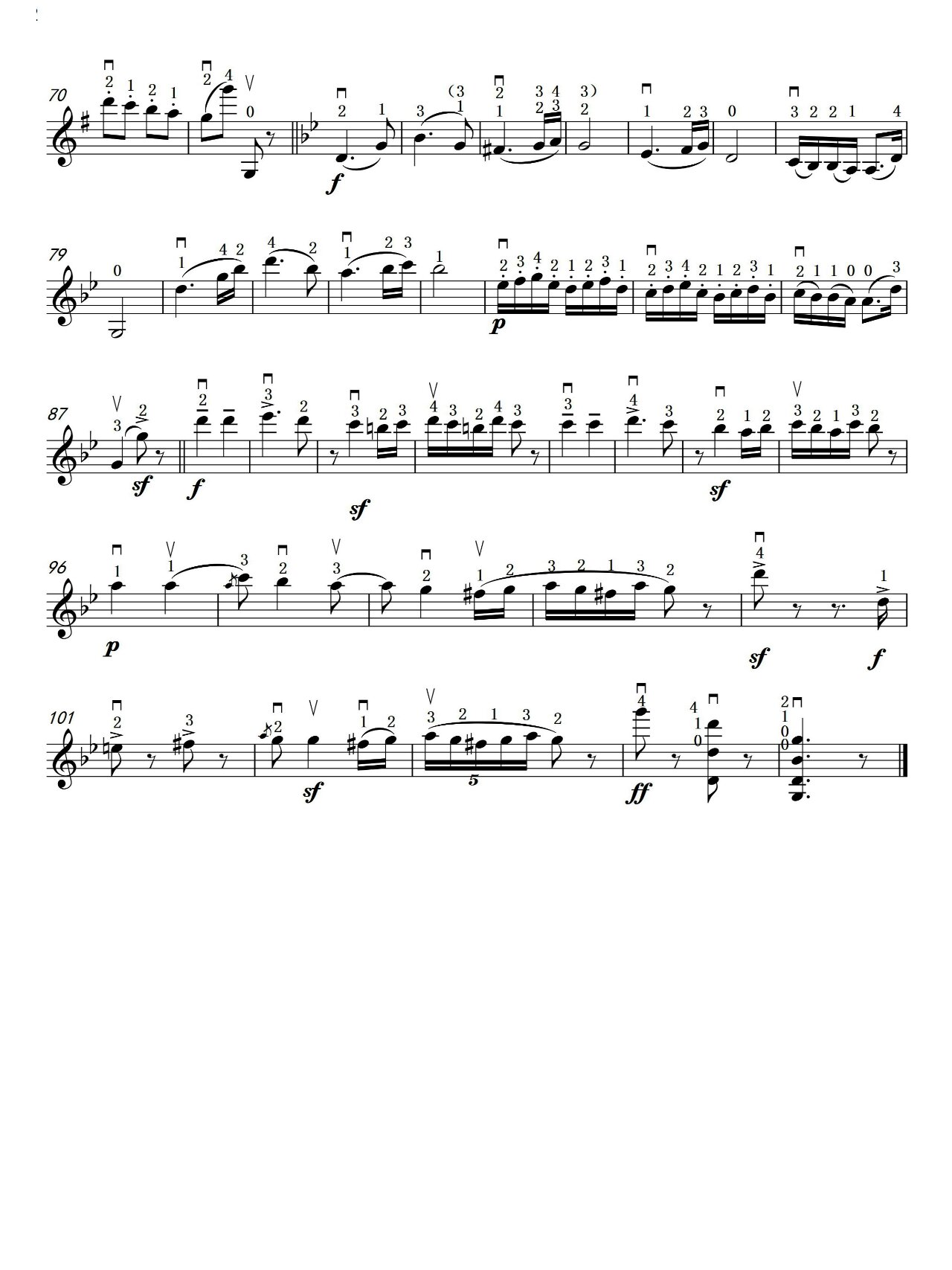 匈牙利舞曲第5号小提琴谱(简易版)