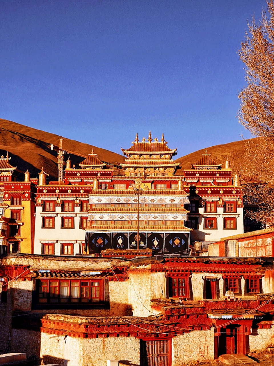 日落时分 95 发现了这个看理塘日落的好地方 可以俯瞰整个理塘寺庙