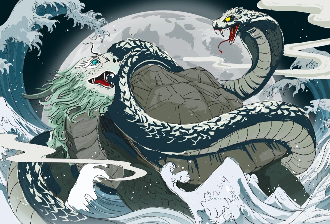 【国潮插画】玄武绘制过程