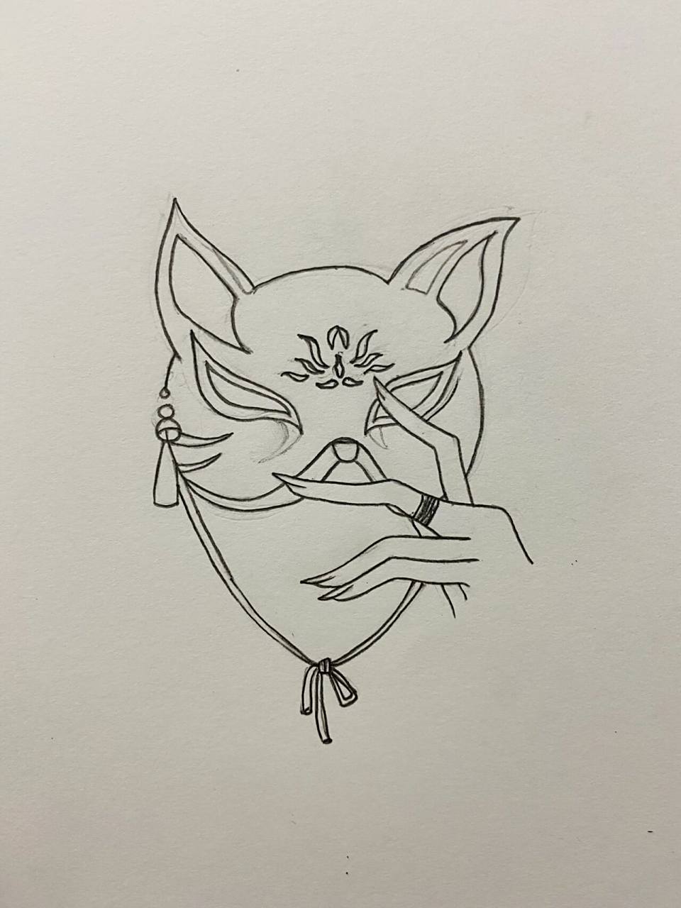 临摹·狐狸面具 临摹过程