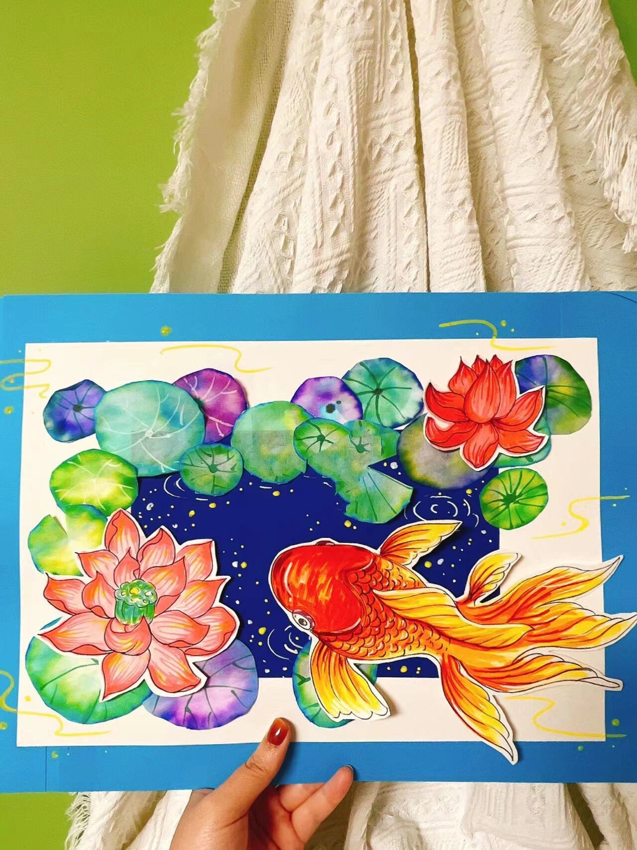 创意儿童画    鱼戏莲叶间