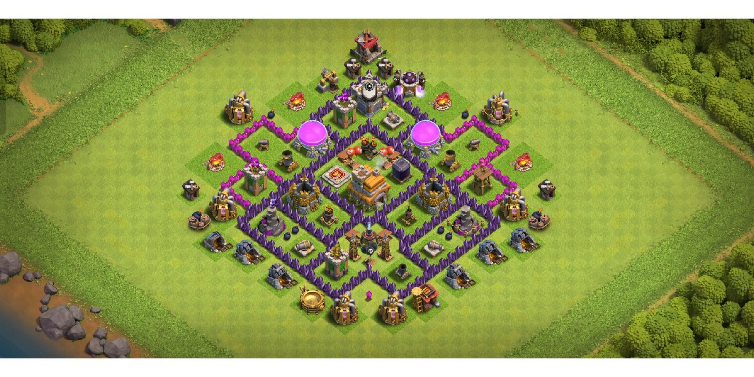 部落冲突主世界七本最强阵容 给大家分享一个主世界七本阵容,这个阵容