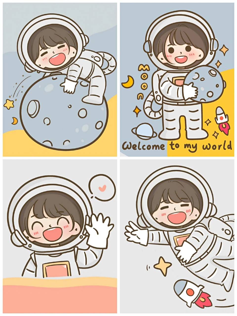 宇航员主题q版动漫系列