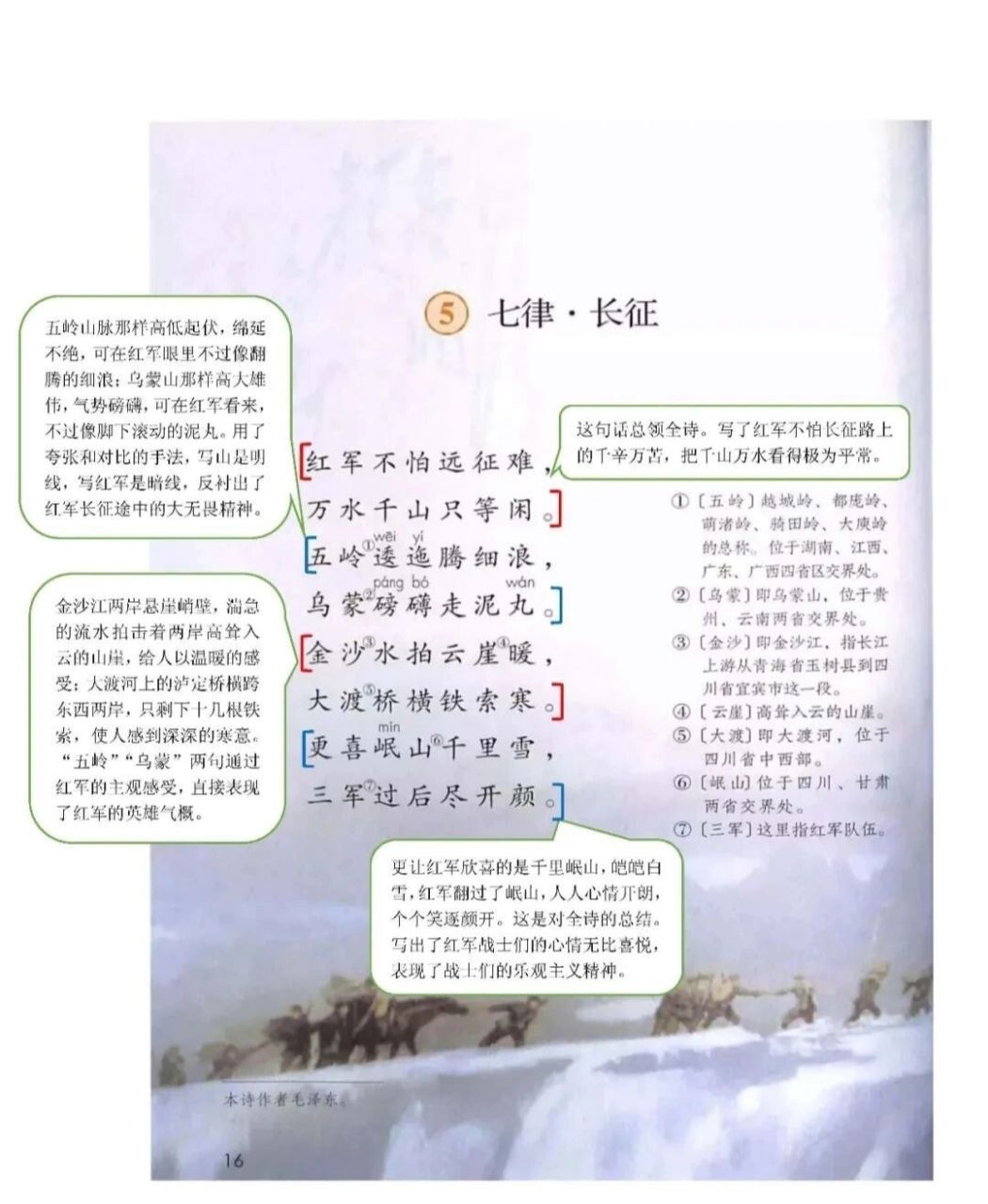 六上第5课《七律·长征》课堂笔记 #小学语文课堂笔记# #小学语文怎么