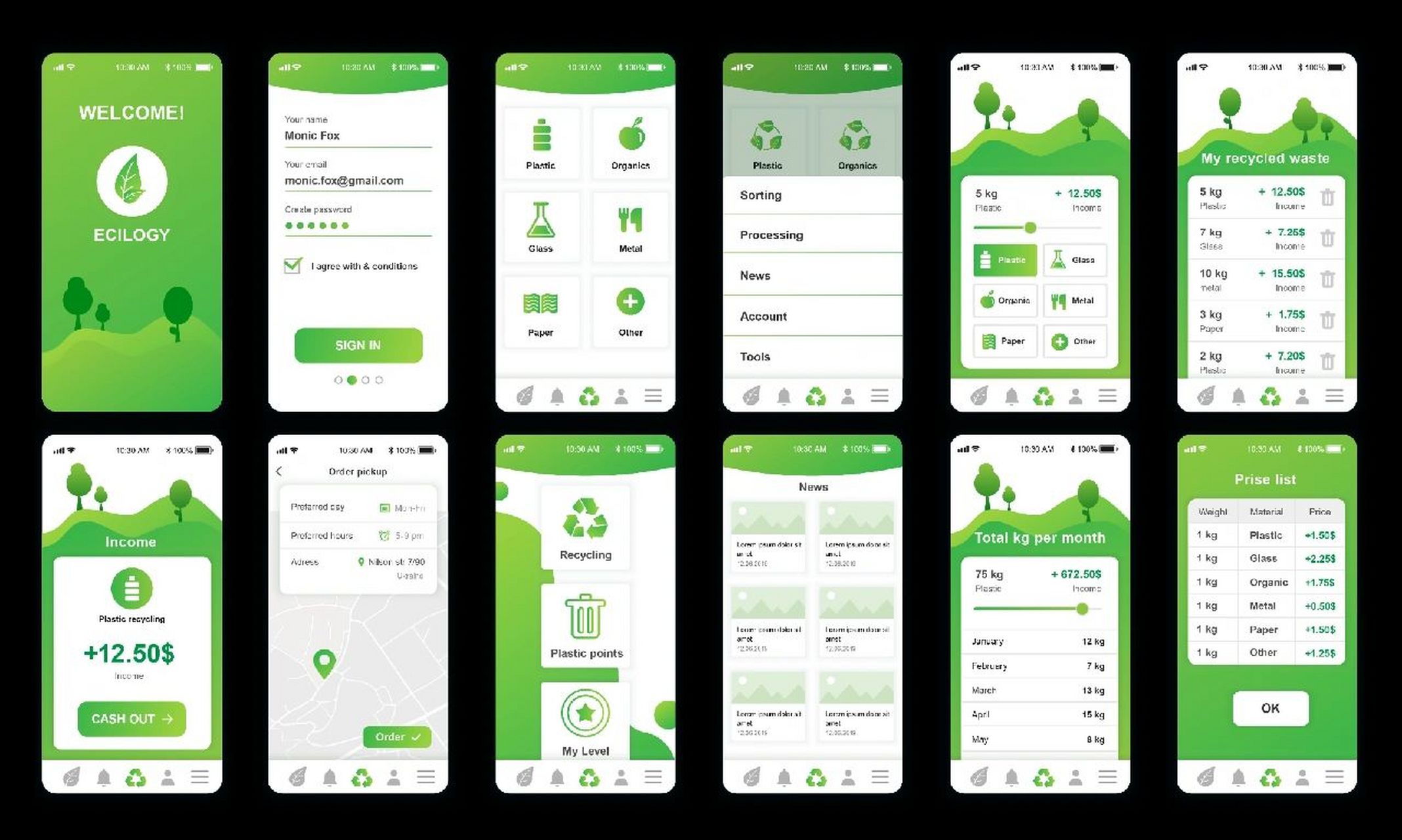 app用户交互界面设计ui套件分享Ⅰ垃圾分类 —————————78
