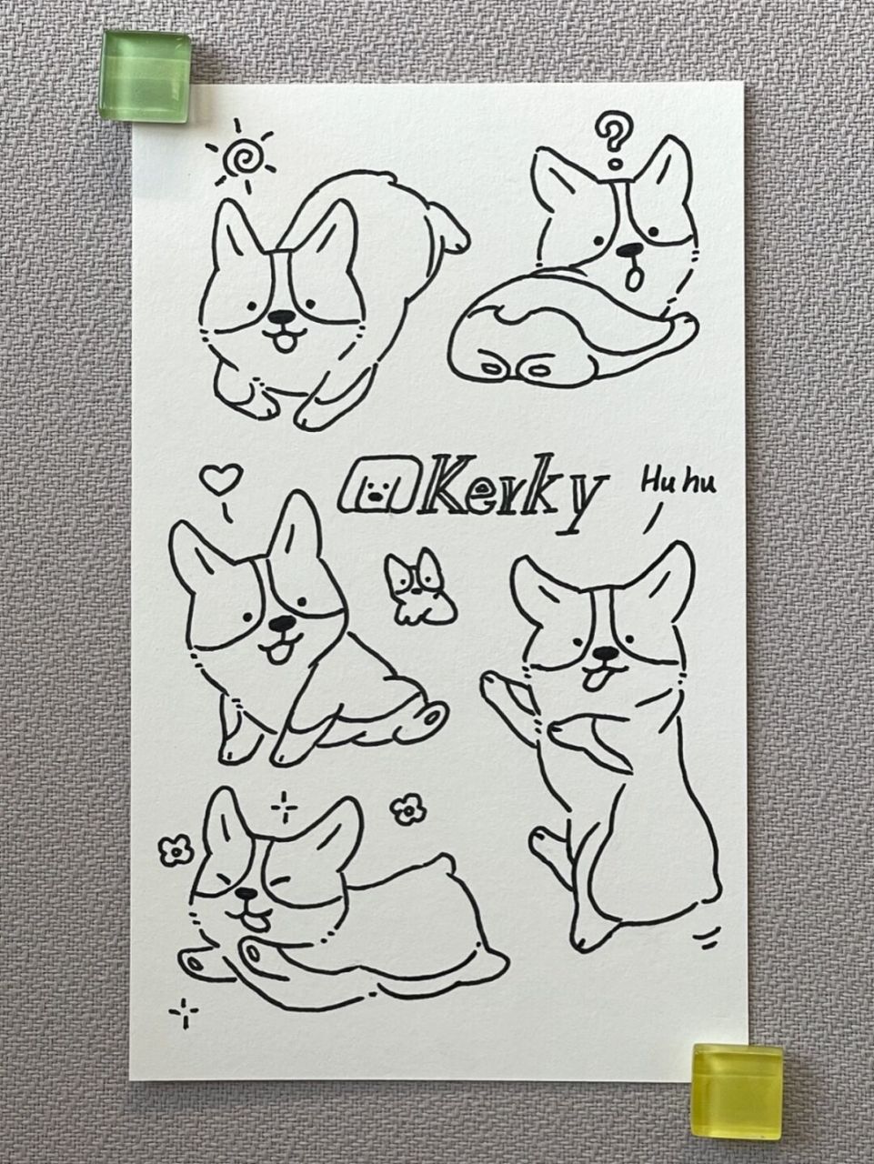 98狗狗简笔画100-12|柯基 狗狗简笔画第12弹!今天是小柯基!