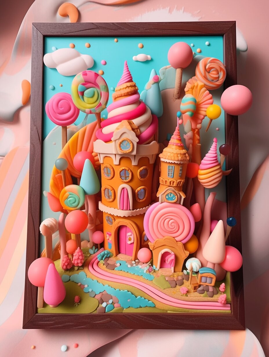 黏土画灵感收集--糖果城堡 把所有的不开心都消灭, 02020202