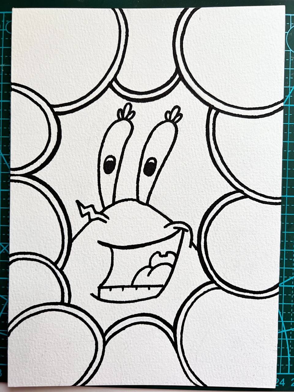 蟹老板简笔画(内附线稿及过程) 有谁会跟小钱钱过不去呢 作品临摹自