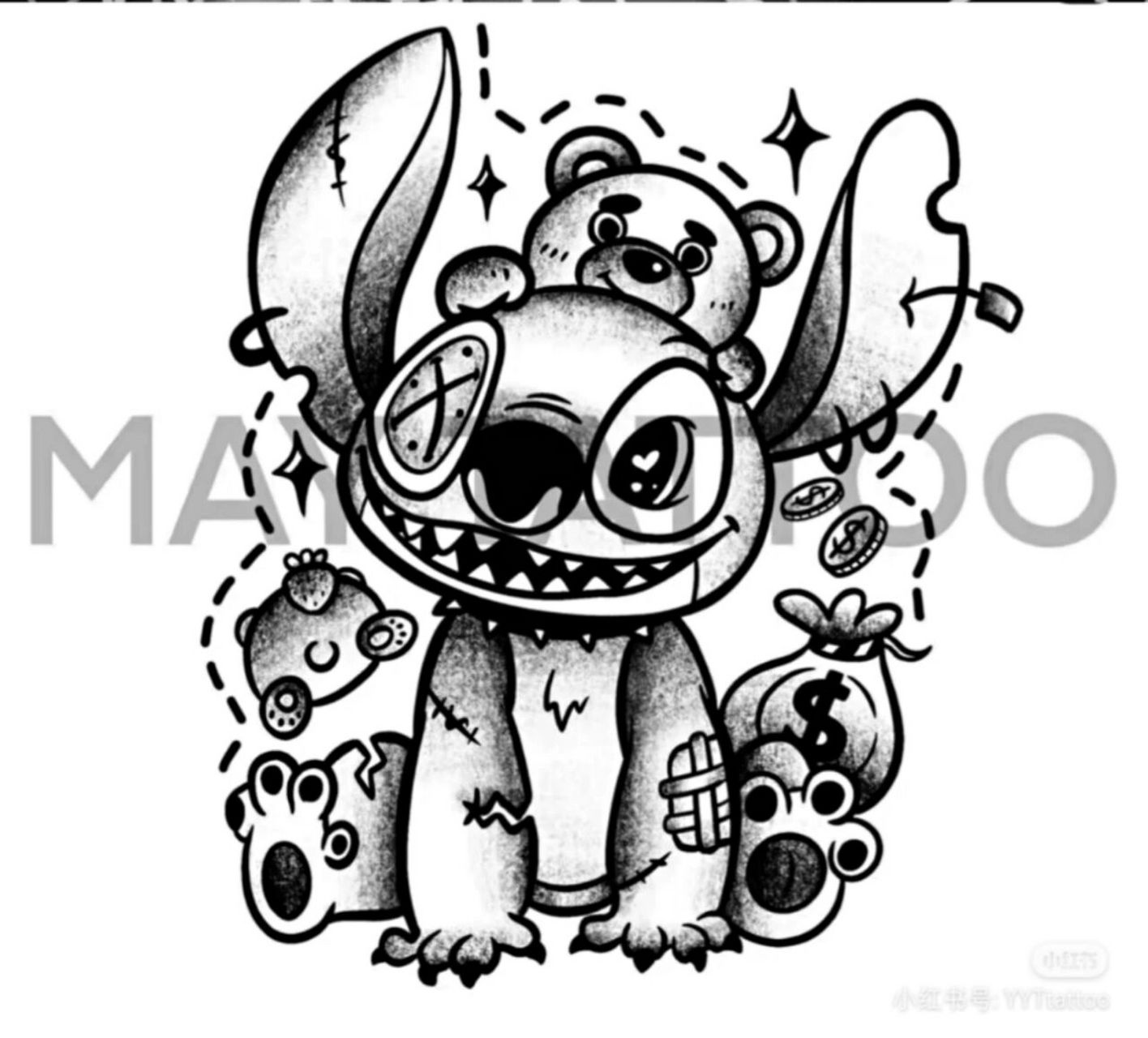 我的自制拉胯纹身贴 打印机9815打出来自己想要的图案 用香水喷湿