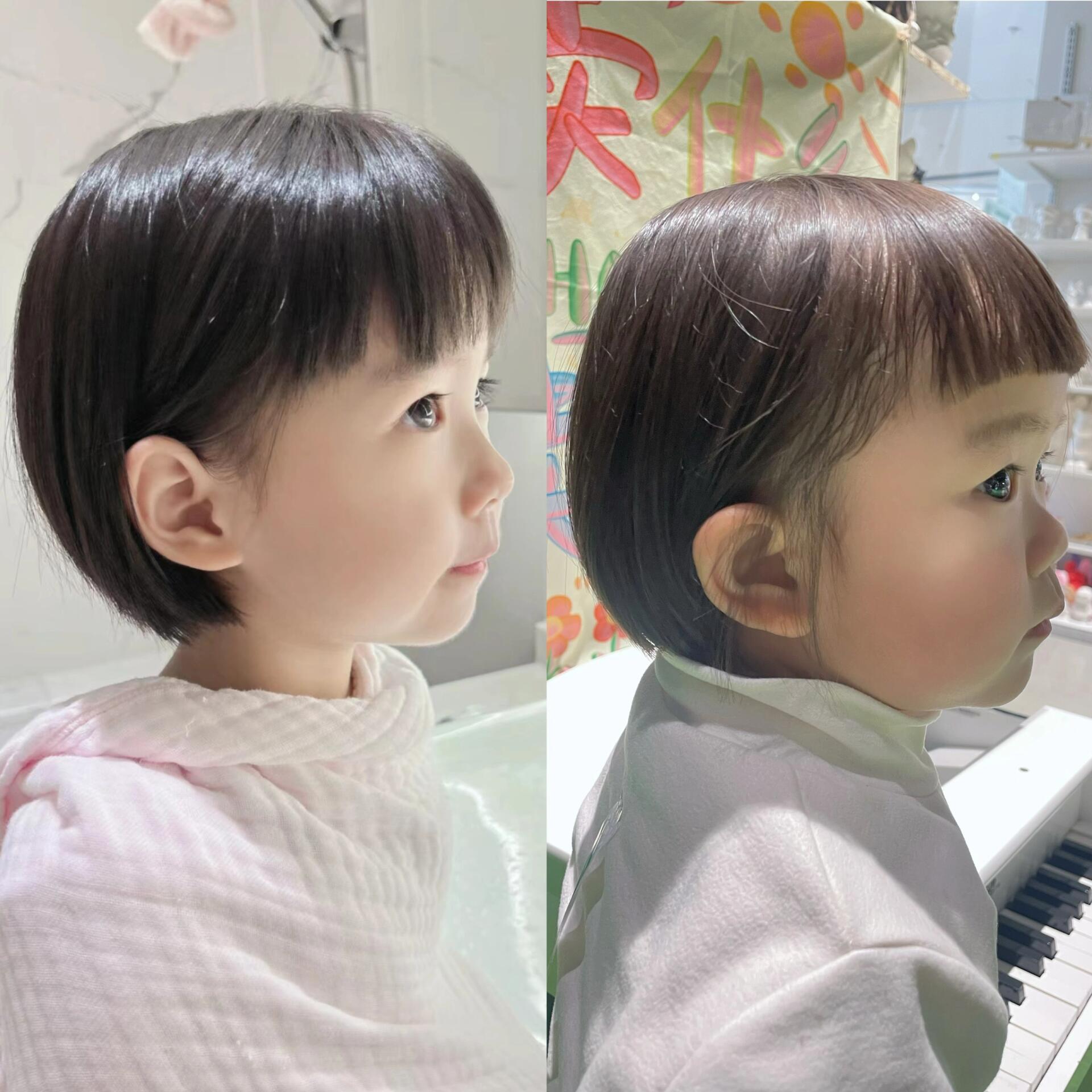 短发造型 过了春节就要去上幼儿园了 老母亲我不会扎各种花式小辫儿