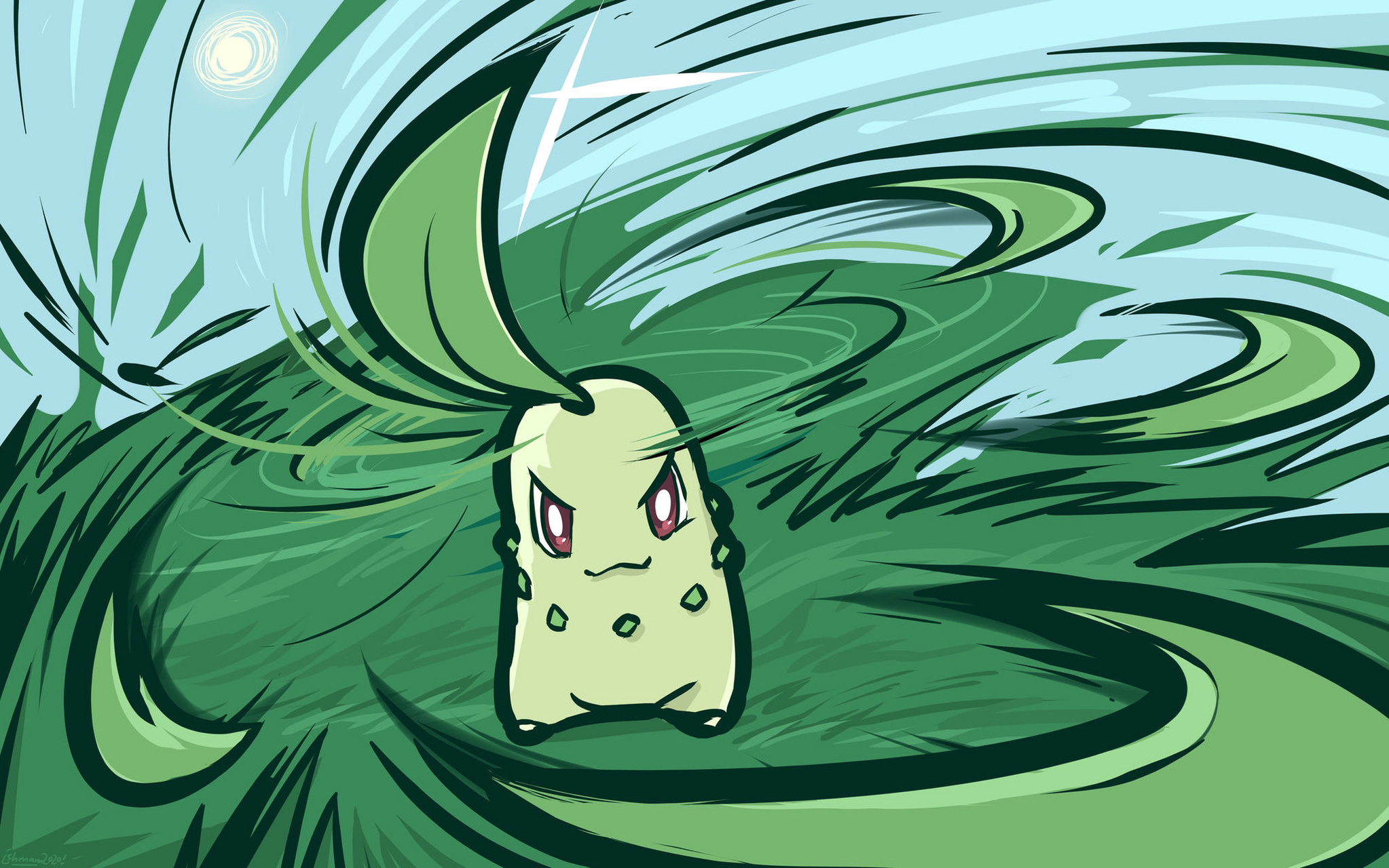 小小御三家～可爱得不得了 每日壁纸 火球鼠,小锯鳄,菊草叶