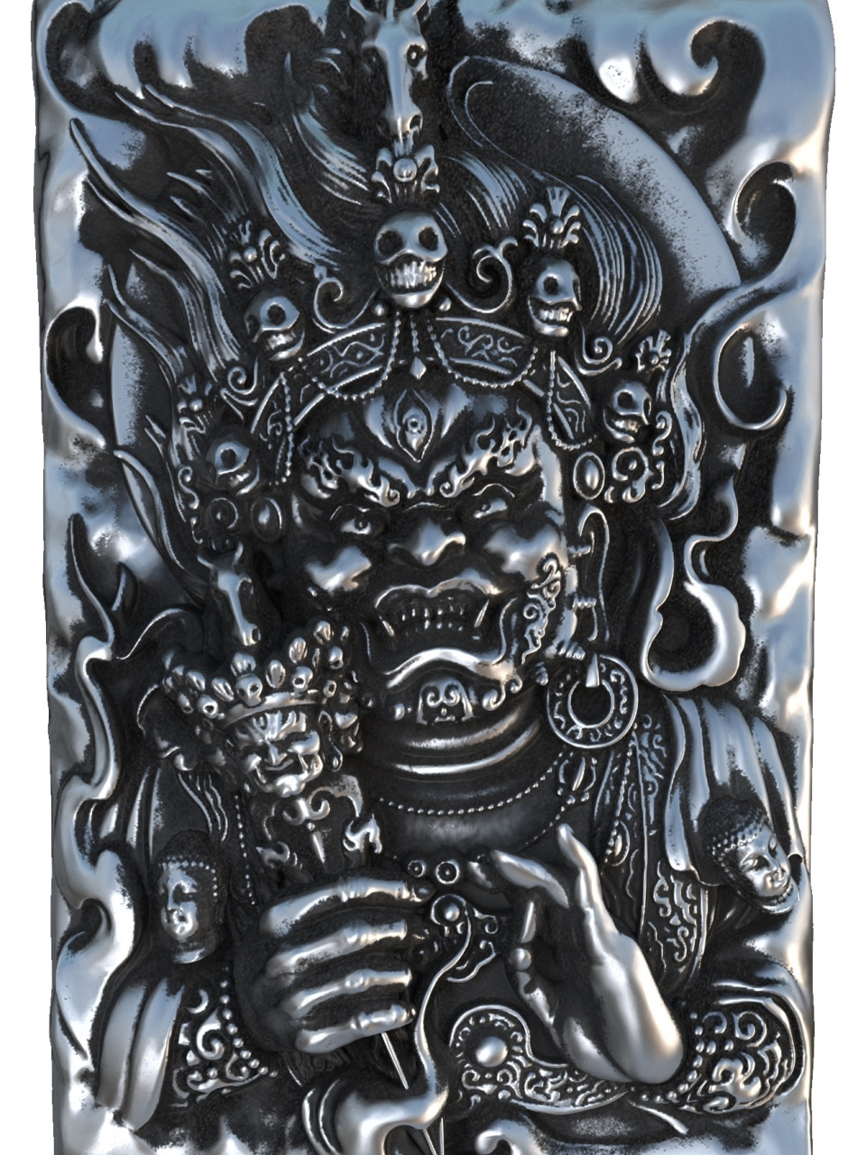 大黑天财神浮雕牌 原图取自傅海林作品,朋友很喜欢,让我帮忙还原做个