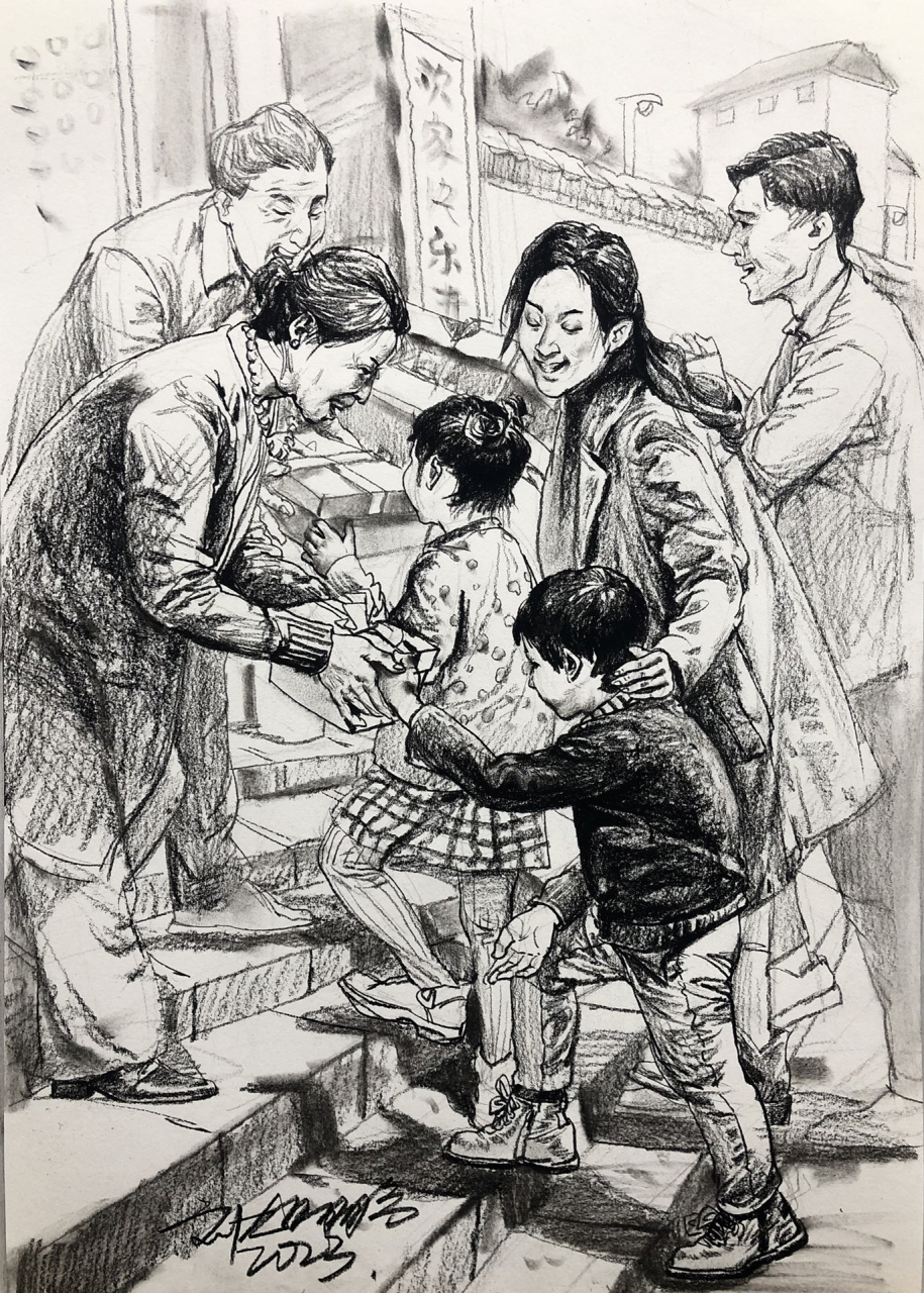 春节系列3场景速写|礼物你们准备好了么97 工具:卡西米尔 纸张:这个