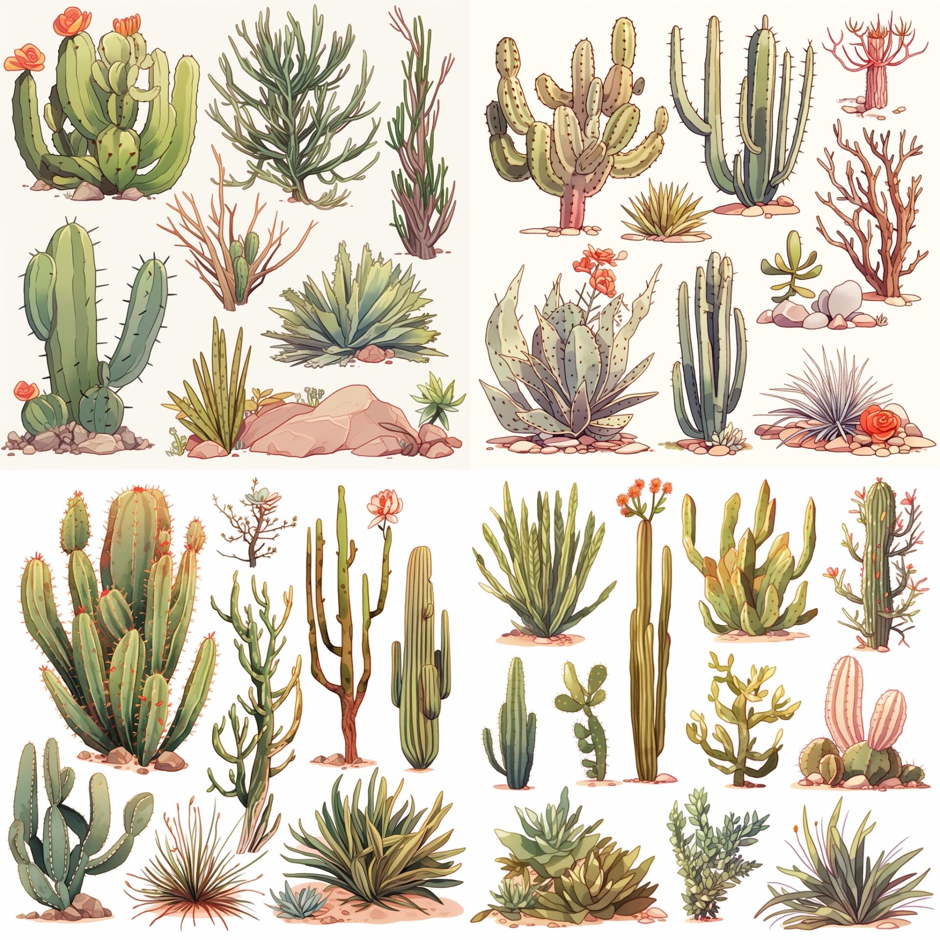 100个沙漠植物素材