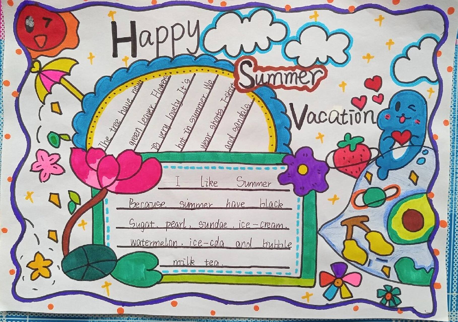 暑假英语手抄报来啦96