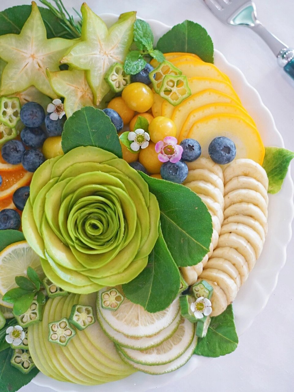 今日份|夏日推荐98牛油果05水果拼盘 绿茵茵的水果盘又来啦!