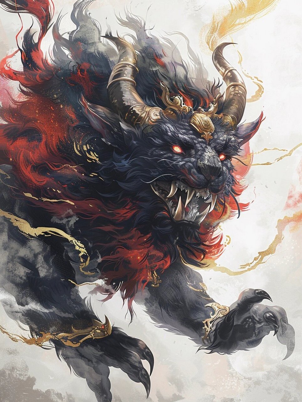 饕餮是中国古代神话传说中的神秘生物94,它的形象常常出现在各种