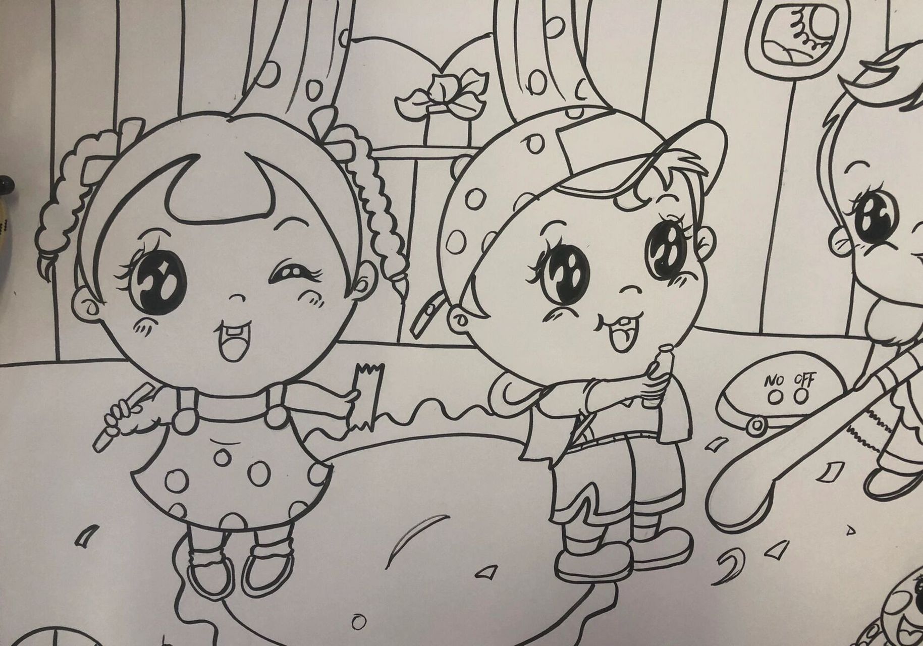 儿童主题画《打扫卫生》