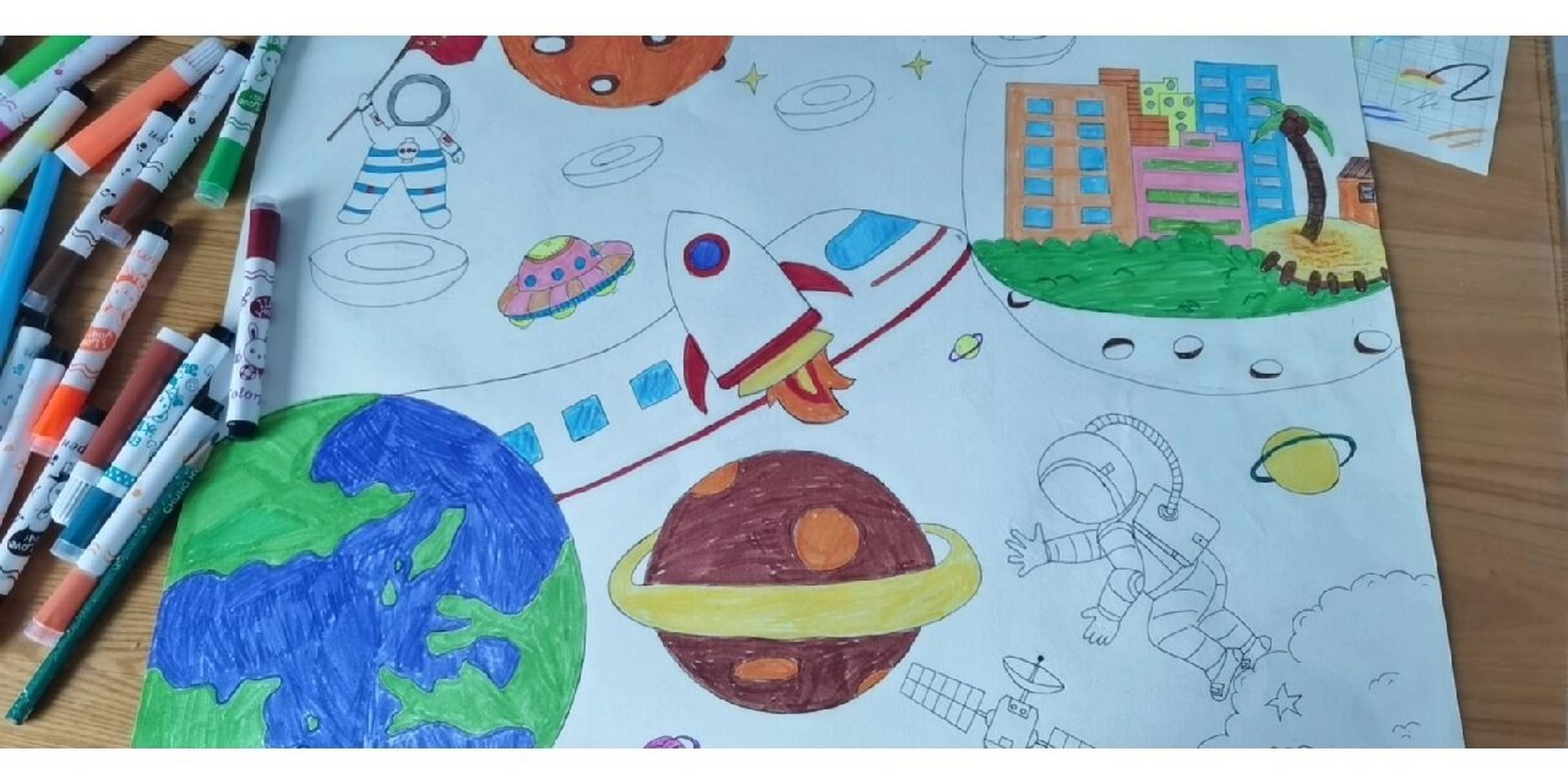 三年级科幻画 三年级小朋友科幻画来啦