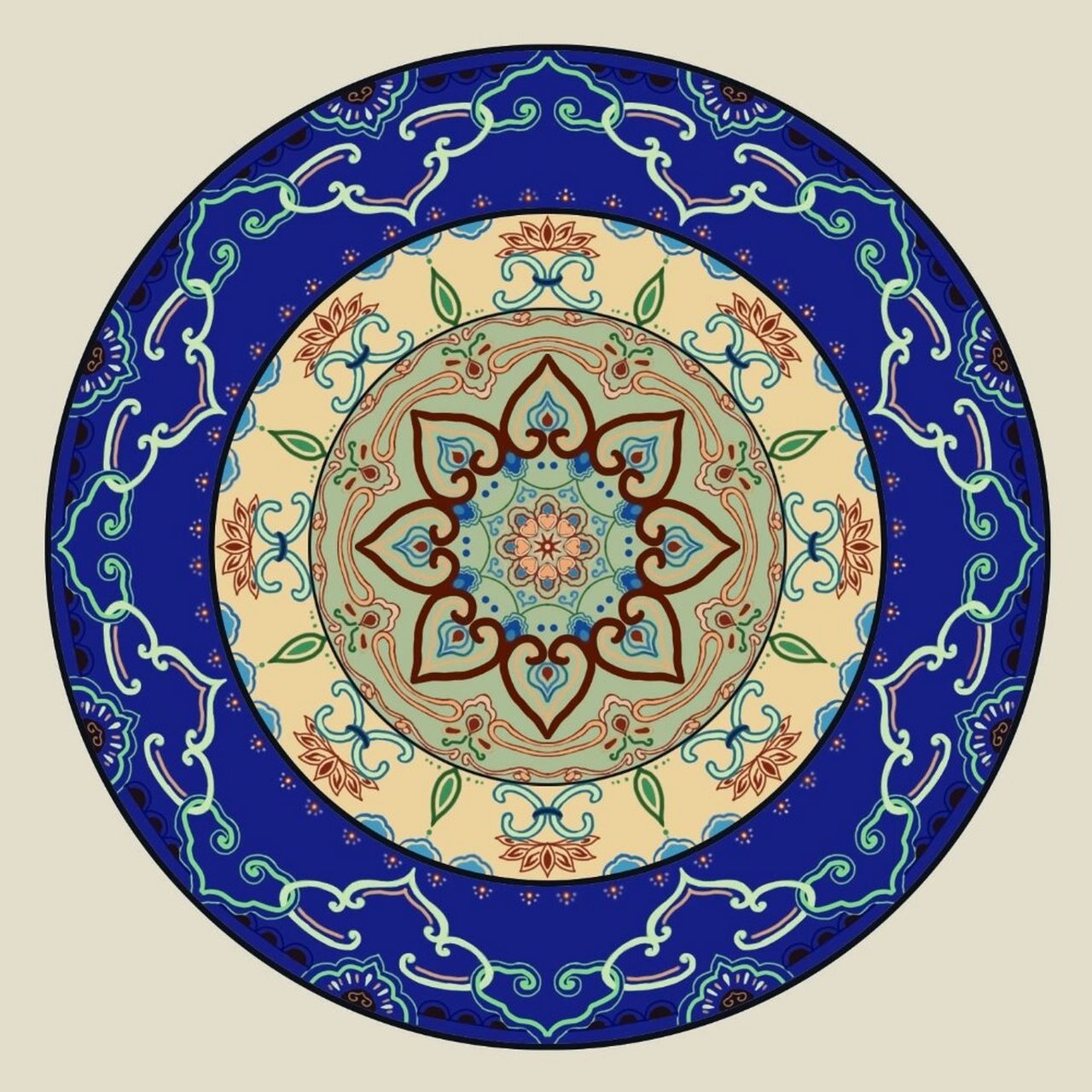 背景素材 | 敦煌藻井纹样 (4) "交木为井,绘以藻纹"—— 藻井 96