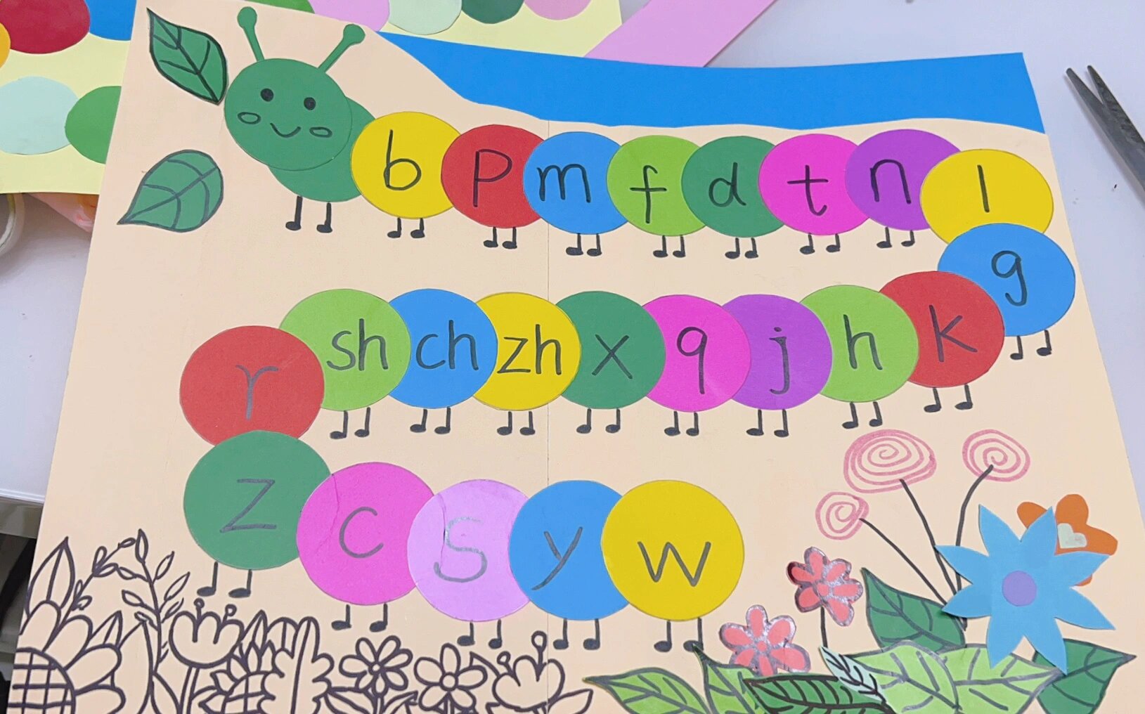 一年级拼音创意手工作业来了(23个声母